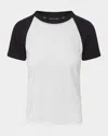 Veronica Beard Mason Baseball Tee In White