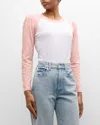 Veronica Beard Mason Baseball Tee In Rosebloomwhite