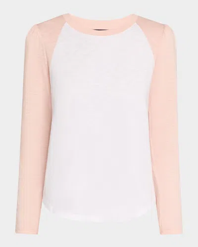 Veronica Beard Mason Baseball Tee In White