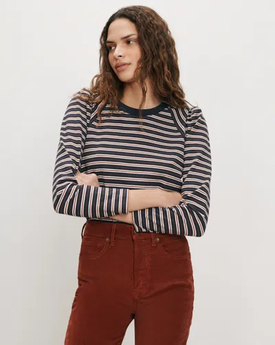 Veronica Beard Mason Baseball T-shirt In Heritage Navy Multi