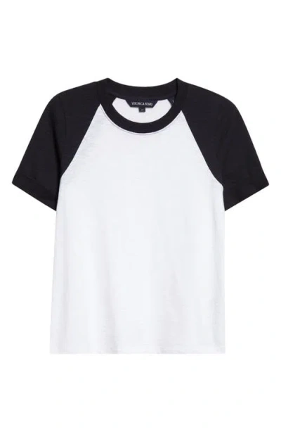 Veronica Beard Mason Cotton Baseball T-shirt In White