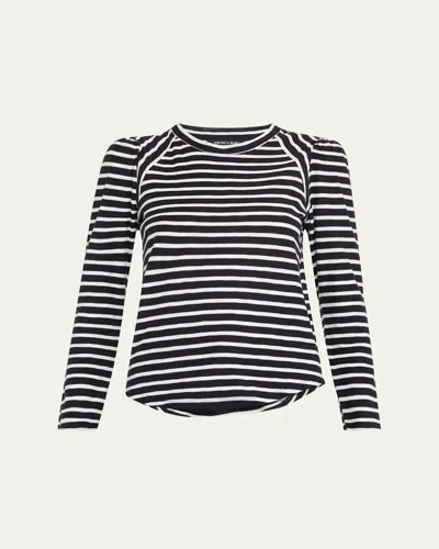 Veronica Beard Mason Long-sleeve Baseball Tee In Navy White