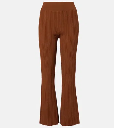Veronica Beard Massaro Cropped Flared Pants In Brown
