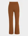 Veronica Beard Massaro Variegated Rib Crop Pants In Brown