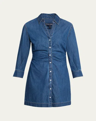 Veronica Beard Maura Denim Mini Dress In Blue