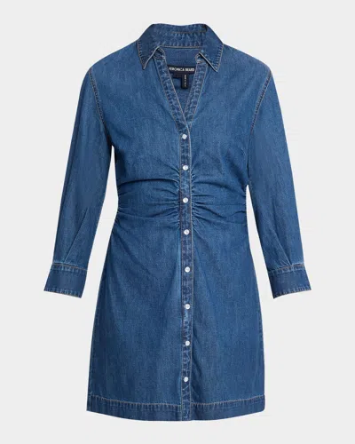 Veronica Beard Maura Denim Mini Dress In Blue