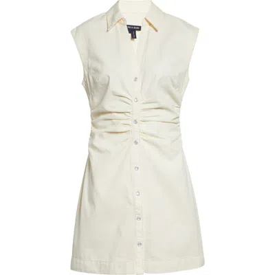 Veronica Beard Maura Sleeveless Mini Shirtdress In White