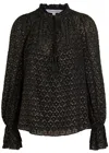 Veronica Beard Metallic Maxime Blouse In Black