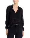 Veronica Beard Metallic Maxime Blouse In Black