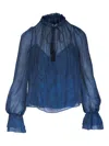 Veronica Beard Maxime Ruffled-neck Blouse In Multi