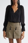 Veronica Beard Maxime Lace Blouse In Black