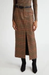 Veronica Beard Maxine Plaid Virgin Wool Maxi Skirt In Camel/black