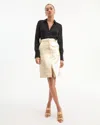 Veronica Beard Maxine Leather Midi Skirt In Neutral
