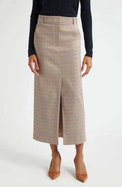 Veronica Beard Maxine Plaid Midi Skirt In Gray
