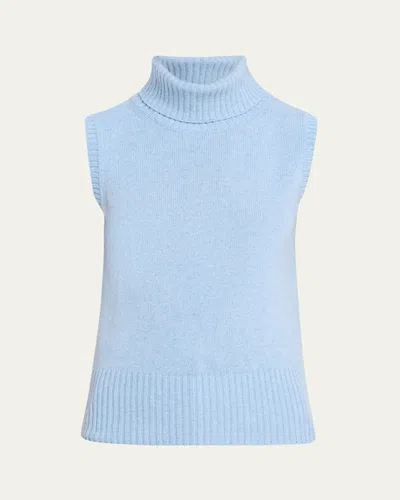 Veronica Beard Mazzy Brushed Cashmere Sleeveless Sweater In Pale Blue