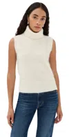 Veronica Beard Mazzy Brushed Cashmere Vest Ivory In White