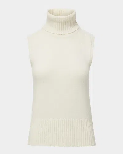 Veronica Beard Mazzy Cashmere Turtleneck Shell In White