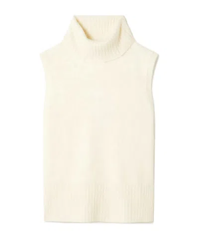Veronica Beard Mazzy Brushed-cashmere Turtleneck Tank In White