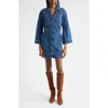 Veronica Beard Mckinely Long Sleeve Denim Minidress In Cornflower
