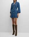 Veronica Beard Mckinely Long Sleeve Denim Minidress In Cornflower