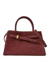 Veronica Beard Dash Belted Suede Shoulder Bag In Purple