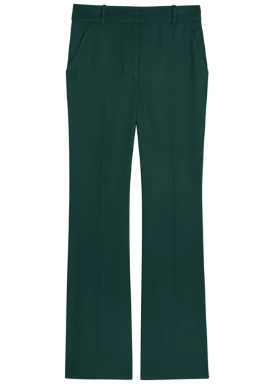 Veronica Beard Melvin Flared-leg Trousers In Green
