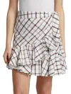 Veronica Beard Memphis Plaid Mini Skirt In White Multi In Multi