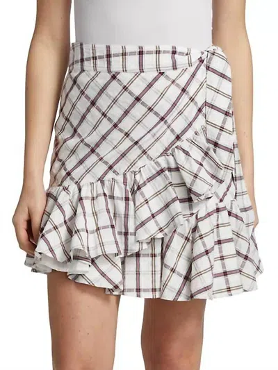Veronica Beard Memphis Plaid Mini Skirt In White Multi