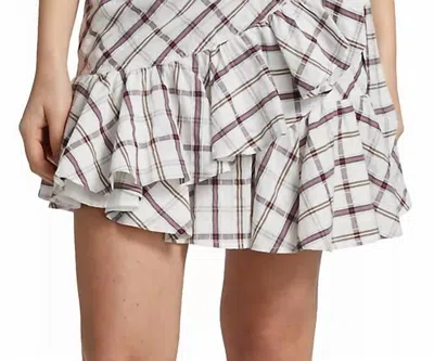 Veronica Beard Memphis Plaid Mini Skirt In White Multi