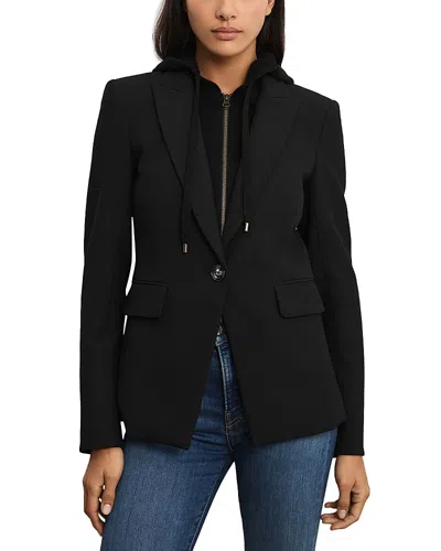 Veronica Beard Merino Wool & Cashmere Hoodie Dickey In Black