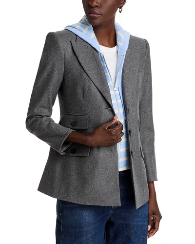 Veronica Beard Merino Wool & Cashmere Hoodie Dickey In Blue