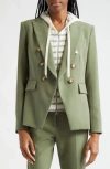 Veronica Beard Cashmere Hoodie Dickey In Ivory Heather Grey