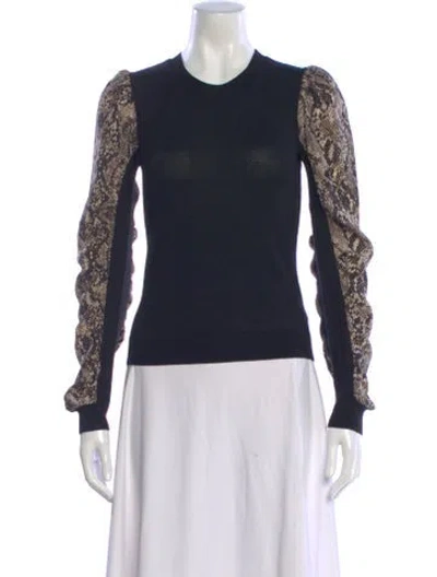 Pre-owned Veronica Beard Merino Wool Animal Print Sweater In Blue