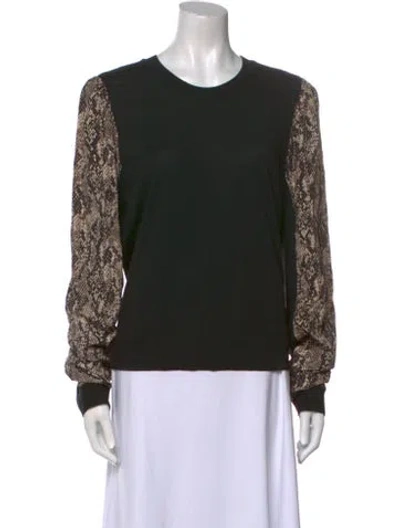 Pre-owned Veronica Beard Merino Wool Animal Print Sweatshirt In Black