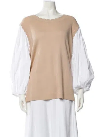 Pre-owned Veronica Beard Merino Wool Bateau Neckline Top W/ Tags In Blue