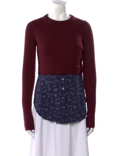 Pre-owned Veronica Beard Merino Wool Colorblock Pattern Sweater W/ Tags In Brown