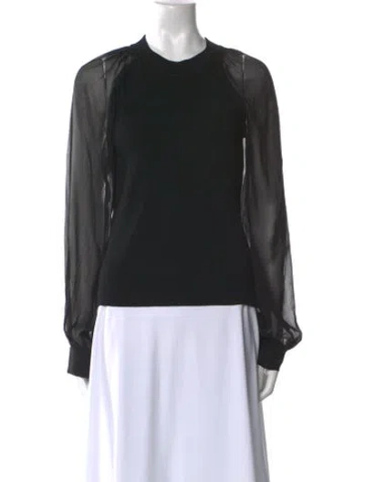 Pre-owned Veronica Beard Merino Wool Crew Neck Sweater In Black