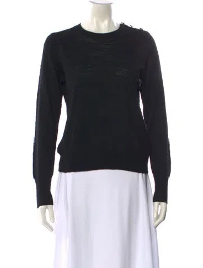 Pre-owned Veronica Beard Merino Wool Crew Neck Sweater In Black