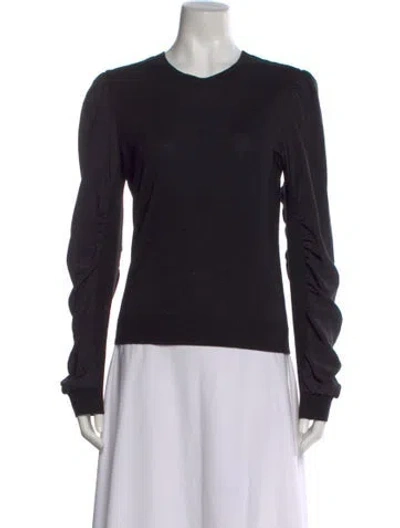 Pre-owned Veronica Beard Merino Wool Crew Neck Sweater In Black