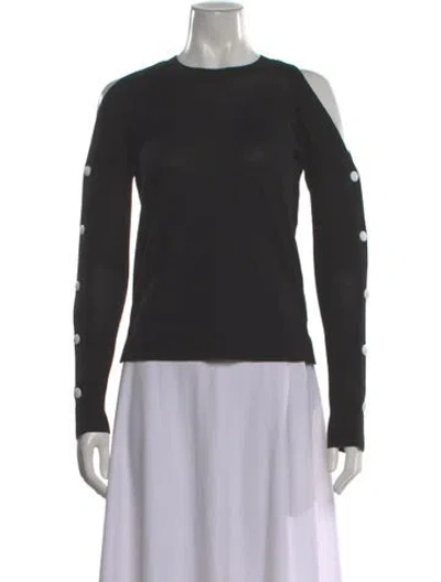 Pre-owned Veronica Beard Merino Wool Crew Neck Sweater In Black