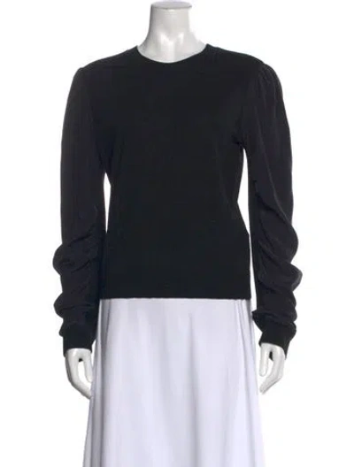 Pre-owned Veronica Beard Merino Wool Crew Neck Sweater In Black