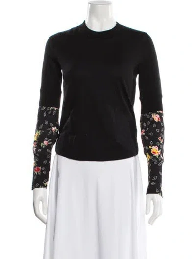 Pre-owned Veronica Beard Merino Wool Crew Neck Sweater In Black