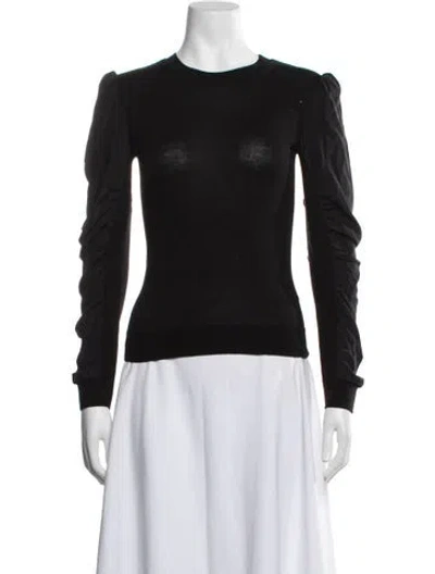Pre-owned Veronica Beard Merino Wool Crew Neck Sweater In Black