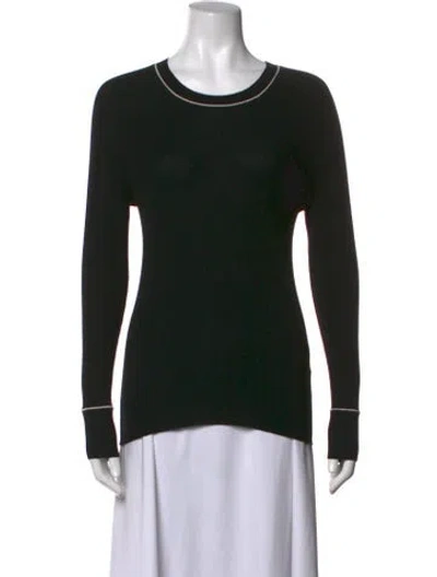 Pre-owned Veronica Beard Merino Wool Crew Neck Sweater In Black