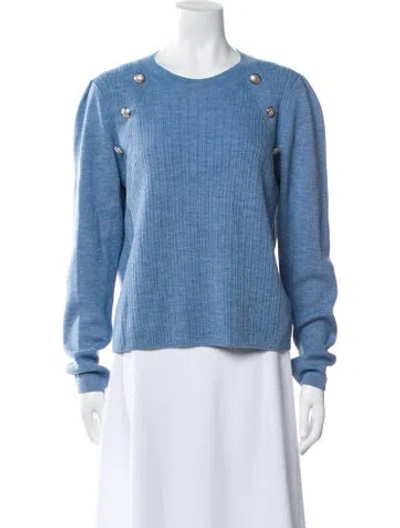 Pre-owned Veronica Beard Merino Wool Crew Neck Sweater In Blue