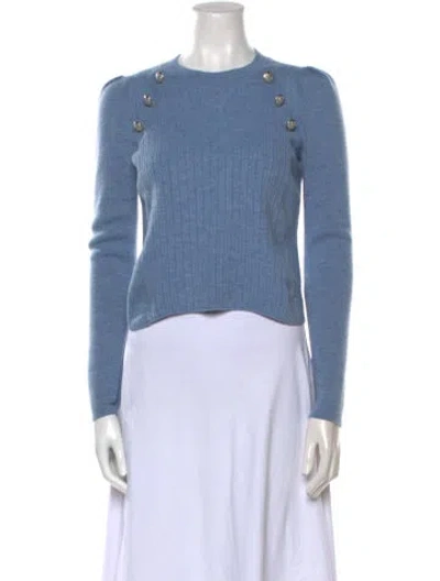 Pre-owned Veronica Beard Merino Wool Crew Neck Sweater In Blue