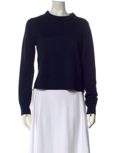 Pre-owned Veronica Beard Merino Wool Crew Neck Sweater In Blue