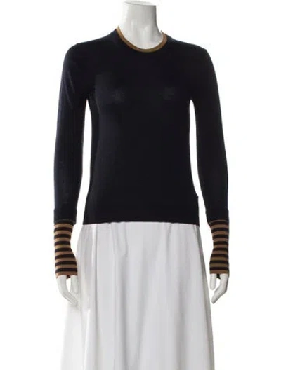 Pre-owned Veronica Beard Merino Wool Crew Neck Sweater In Blue