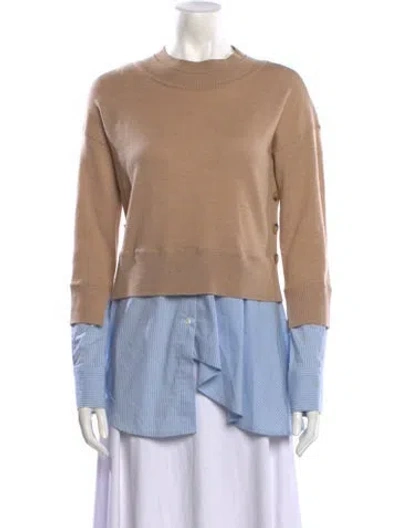 Pre-owned Veronica Beard Merino Wool Crew Neck Sweater In Brown