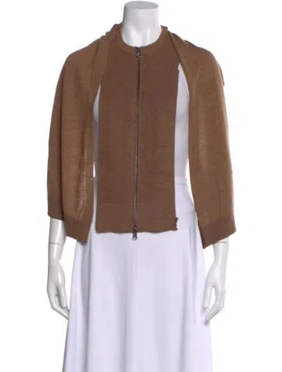 Pre-owned Veronica Beard Merino Wool Crew Neck Sweater In Brown